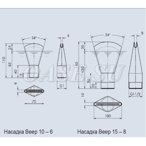 Фонтанная насадка - Fan Jet 10-6 E