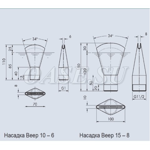 Фонтанная насадка - Fan Jet 15-8 E