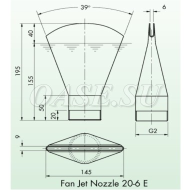 Фонтанная насадка - Fan Jet 10-20-6 Silver