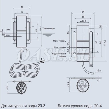 Датчики уровня воды на стену WSS 20-4